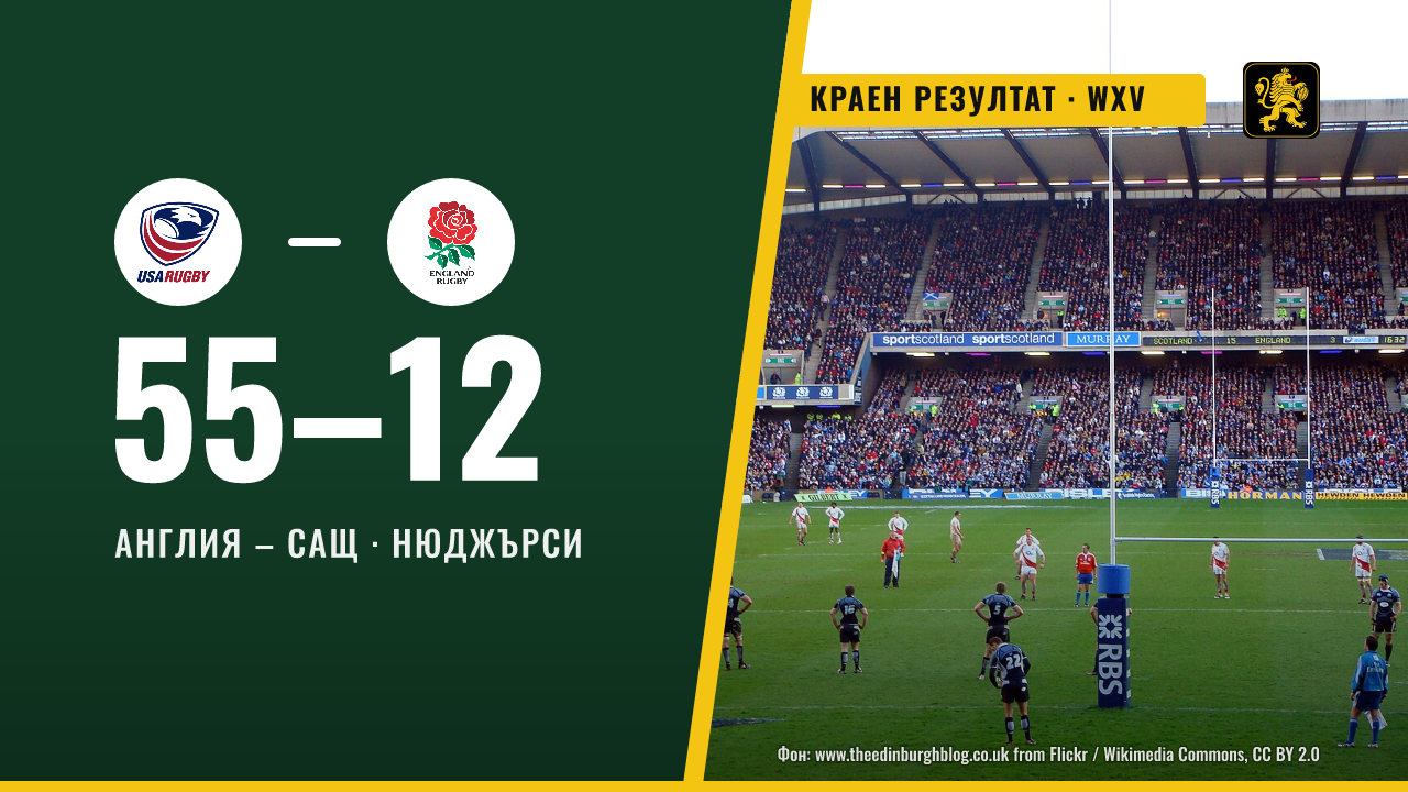 Англия разгроми САЩ с 55:12 в Нюджърси