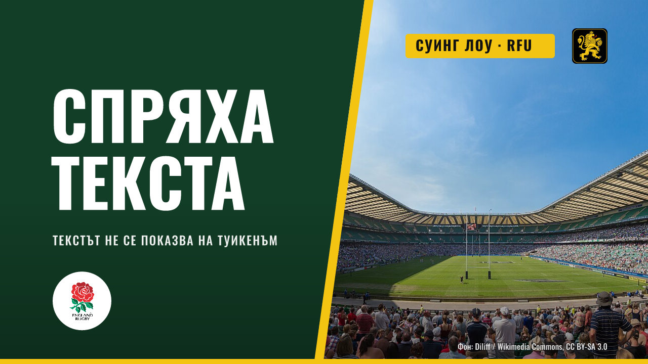 Англия спря да показва текста на „Суинг Лоу“ на Туикенъм